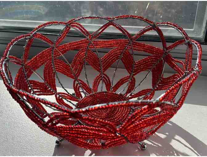 Beaded Basket handcrafted by South African artisan