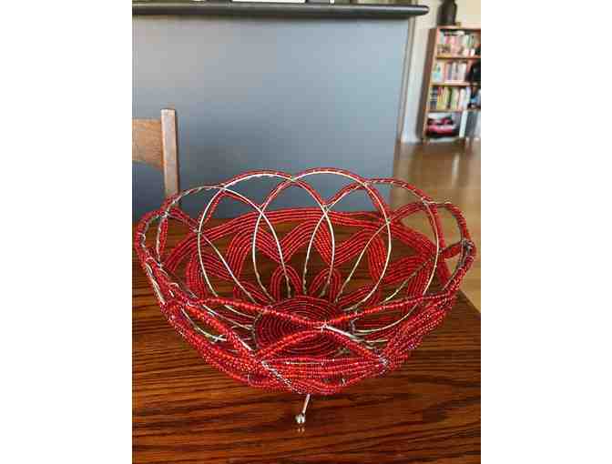 Beaded Basket handcrafted by South African artisan