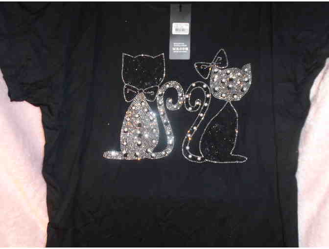 Bejewelled Black Cat shirt