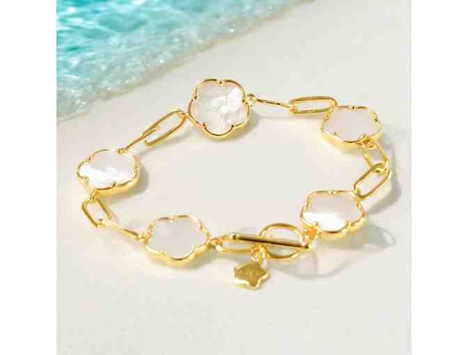 Elegant Mother of Pearl Bracelet & Earrings Set
