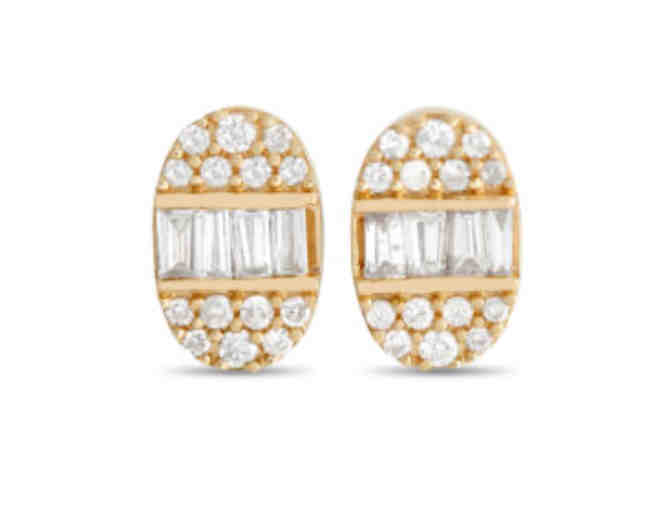 Yuvel - 14K Diamond Oval Stud Earrings - Photo 1