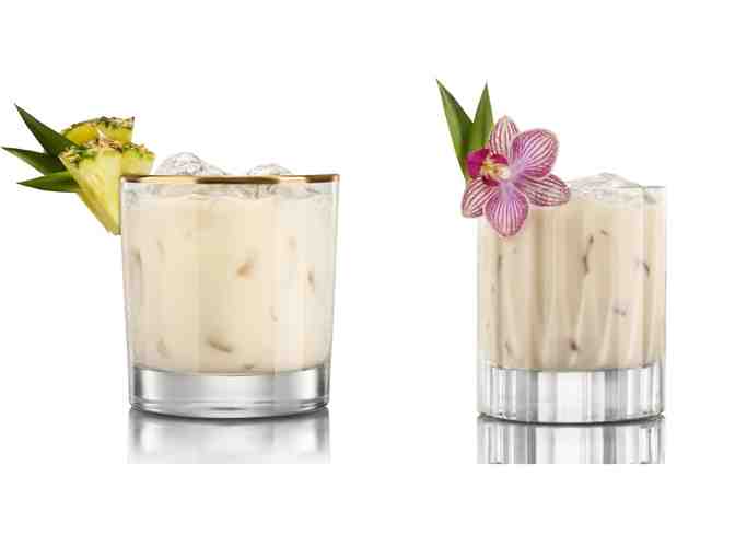 RumChata set- four bottles in two flavors and soda can glasses set