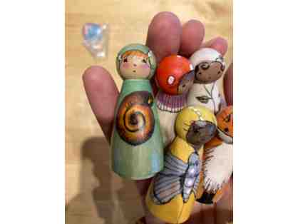 Handmade Wooden Peg People- Set One: Child's Toy