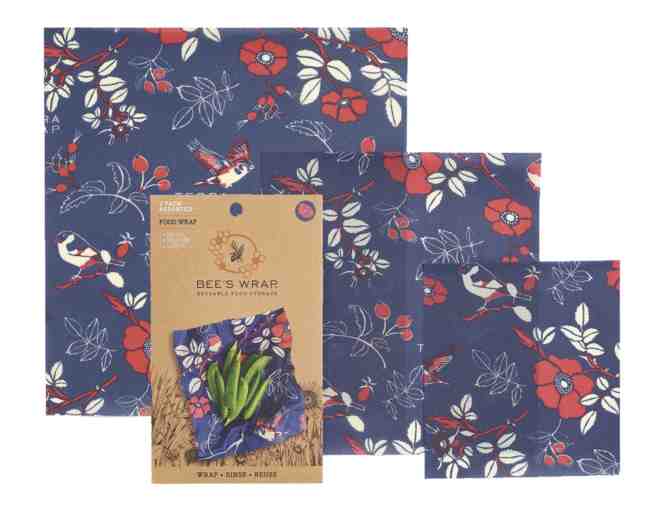 Bees Wrap Assorted 3 Pack- Botanical Blue Print - Photo 1