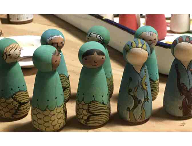 Handmade Wooden Peg People- Set One: Child's Toy - Photo 2