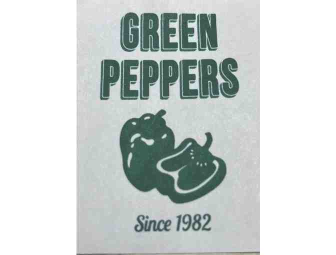 $50 Green Peppers Gift Card *Pizza, Calzones, Salads, Subs + More! (Middlebury VT) - Photo 1