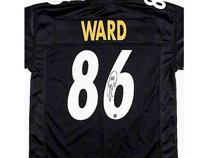 Hines Ward Autographed Pittsburgh Steelers Football Jersey - Photo 1