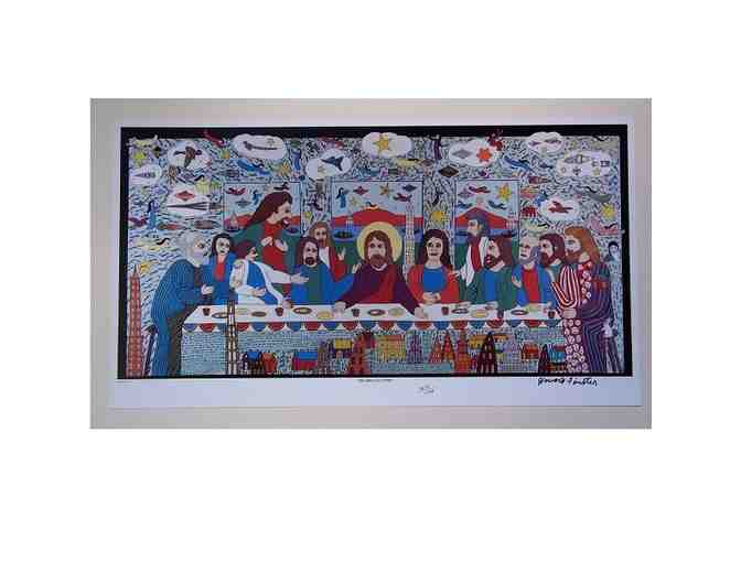 Howard Finster Autographed Jesus Last Supper Lithograph - Photo 1