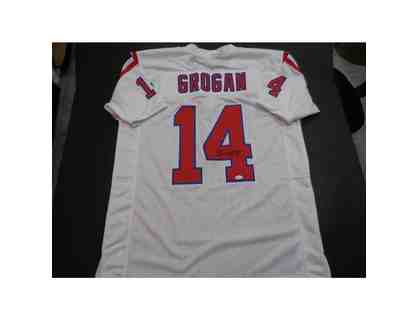 Steve Grogan New England Patriots Autographed Football Jersey