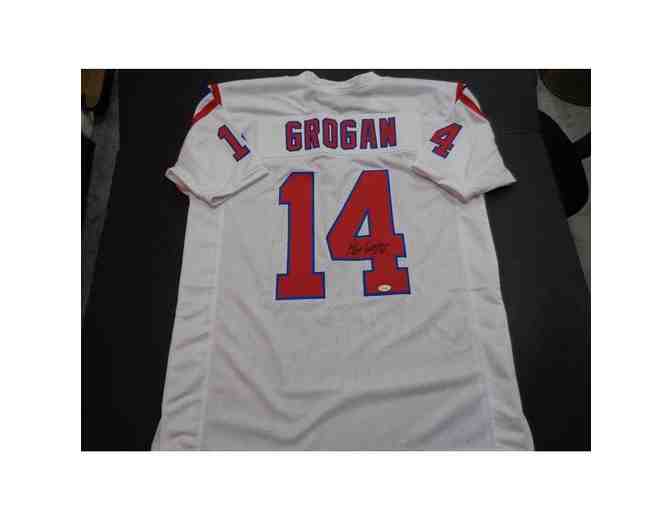 Steve Grogan New England Patriots Autographed Football Jersey - Photo 1