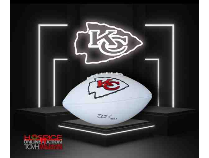 Autographed Football by Kansas City Chiefs' Defensive End BJ Thompson