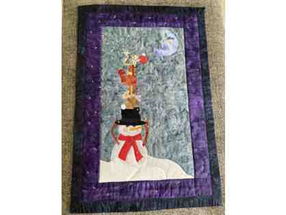 Helping Decorate the Moon Original Quilted Wallhanging